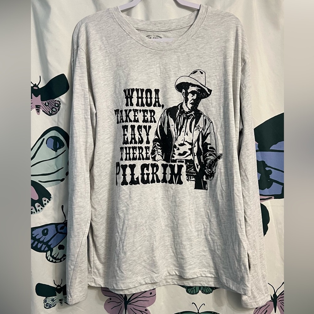 Gray Graphic Long Sleeve Shirt